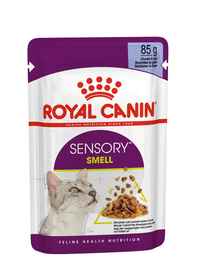 ROYAL CANIN Sensory Smell Chunks In Jelly - Drėgnas Pašaras Suaugusioms Katėms 12x85g