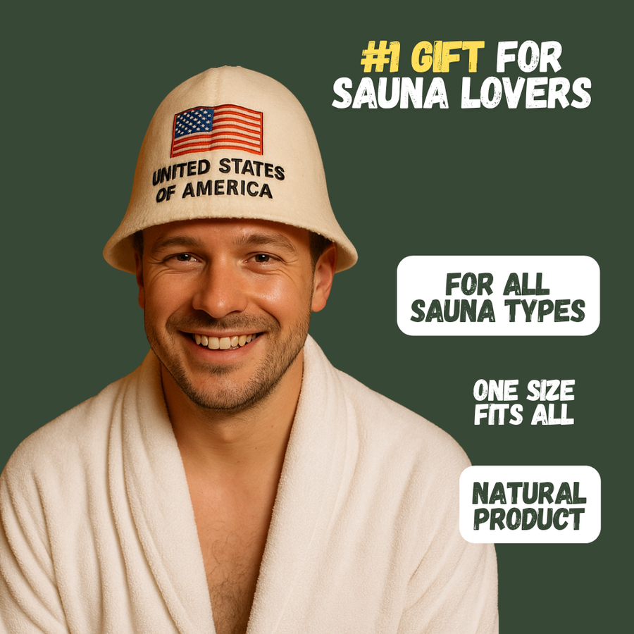 Sauna Hat ‘FLAGS’, 100% Wool