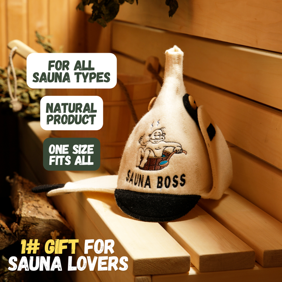 Czapka do sauny „Sauna Boss” 100% wełna