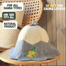 Sauna Hat 'Flowers' 100% Wool