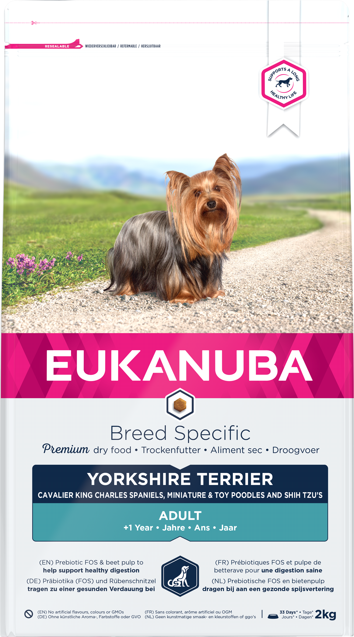 Eukanuba Breed Specific sausas maistas Jorkšyro terjerams su vištiena, AB, 2 kg