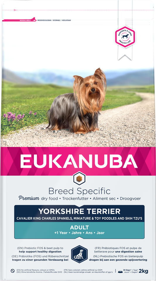 Eukanuba Breed Specific sausas maistas Jorkšyro terjerams su vištiena, AB, 2 kg
