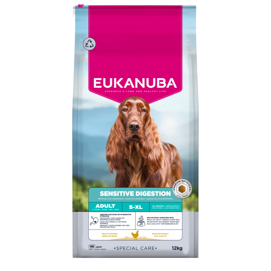 Eukanuba Special Care Sensitive Digestion sausas maistas šunims su vištiena, AB, 12 kg