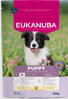 Eukanuba Life Care Puppy sausas maistas vidutinių veislių šuniukams su vištiena, M, 800 g