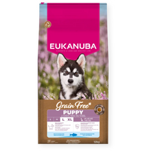 Eukanuba Grain Free sausas maistas didelių veislių šuniukams su žuvimi, L, 12 kg