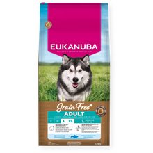 Eukanuba Grain Free sausas maistas didelių veislių šunims su žuvimi, L, 12 kg