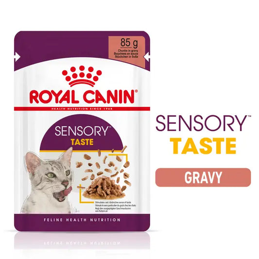 ROYAL CANIN Sensory Taste Kawałki w Sosie - Karma Mokra dla Dorosłych Kotów 12x85g