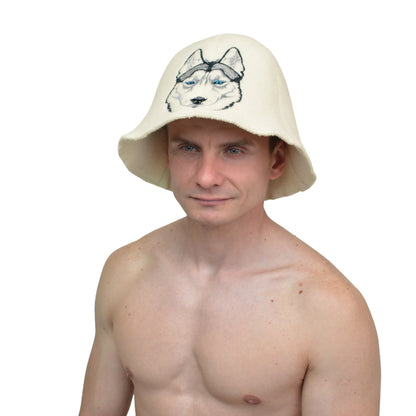 Czapka do sauny 'Husky' 100% wełna
