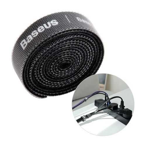 Baseus įrankis Circle hook ir loop Straps / Velcro tape velcro laidas organizer 1m (ACMGT-E01), vaivorykštės / juoda spalva