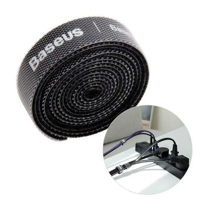 Baseus įrankis Circle hook ir loop Straps / Velcro tape velcro laidas organizer 1m (ACMGT-E01), vaivorykštės / juoda spalva