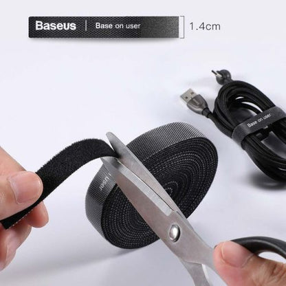 Baseus įrankis Circle hook ir loop Straps / Velcro tape velcro laidas organizer 1m (ACMGT-E01), vaivorykštės / juoda spalva