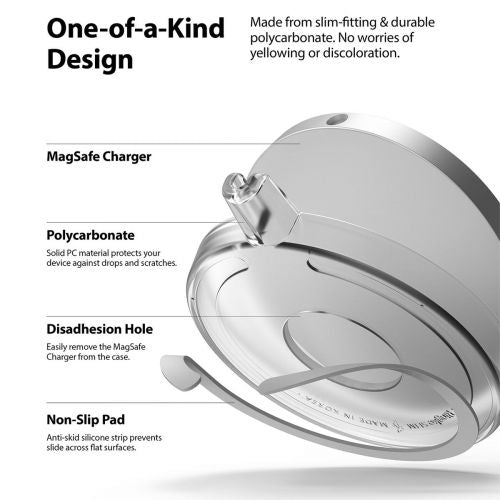 Ringke MagSafe įkroviklis dėklas Slim, matinė skaidri spalva