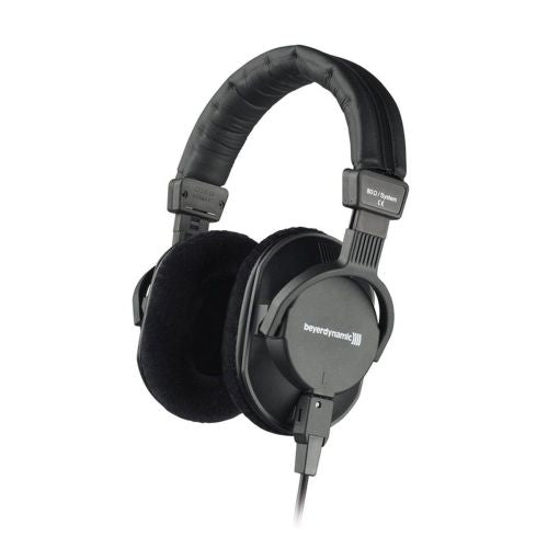 Beyerdynamic DT 250 80 Ohm laidinės ausis apgaubiančios ausinės su nuimamu laidu, juoda spalva