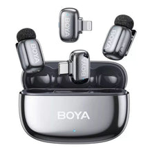 BOYA mikrofonas belaidis Mini 2-01 2.4GHz, AI Powered triukšmo slopinimas su 2 transmitters ir 2 receivers (Type-C ir