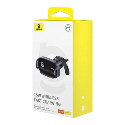 Baseus automobilinis įkroviklis LightChaser Series Inductive 15 W laikiklis skirtas Air Vent, (BS-CM029), juoda spalva