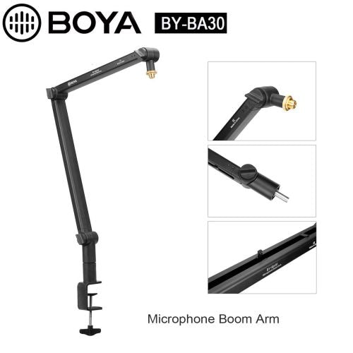 BOYA laikiklis, mikrofonas Boom Arm (steel), juoda spalva