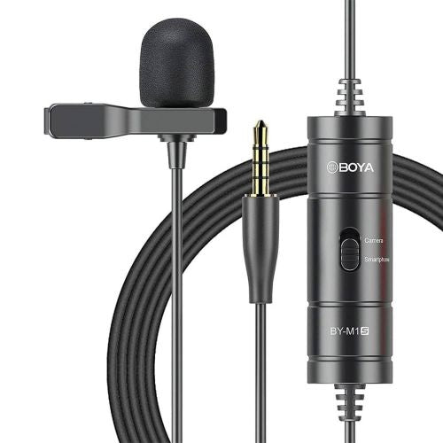 BOYA mikrofonas laidinis BY-M1S Omnidirectional, (3.5 mm connector), juoda spalva