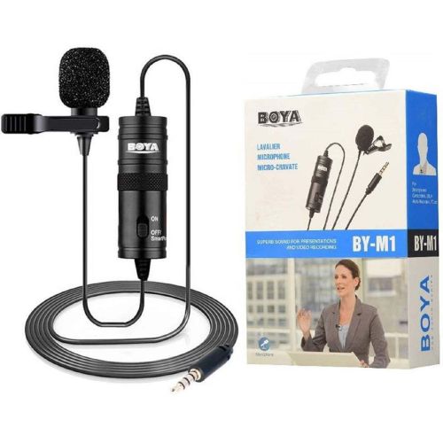 BOYA mikrofonas laidinis, Omni Directional polar pattern Lavalier, High quality sound, Work su cameras, smartphones ir