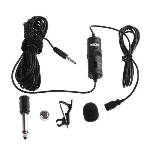 BOYA mikrofonas laidinis, Omni Directional polar pattern Lavalier, High quality sound, Work su cameras, smartphones ir