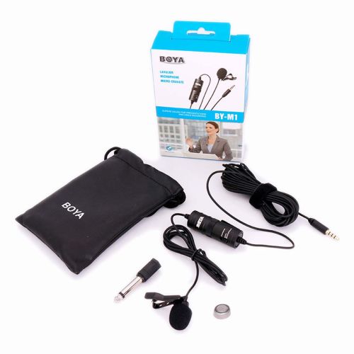 BOYA mikrofonas laidinis, Omni Directional polar pattern Lavalier, High quality sound, Work su cameras, smartphones ir