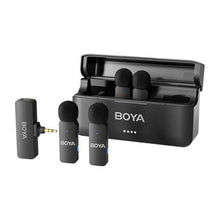 BOYA mikrofonas belaidis BY-V4 2.4GHz su 4 transmitters ir 1 receiver (3.5 mm connector), juoda spalva