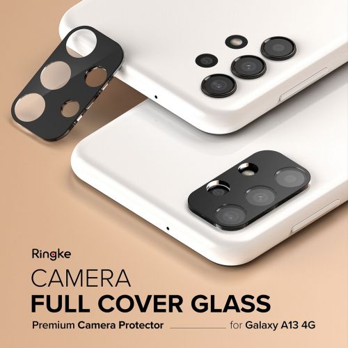 Ringke Galaxy A13 4G kamera apsauga Full Cover stiklas package (3 pcs), juoda spalva