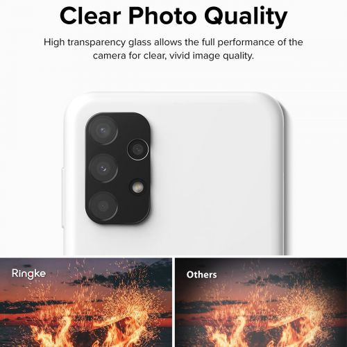 Ringke Galaxy A13 4G kamera apsauga Full Cover stiklas package (3 pcs), juoda spalva
