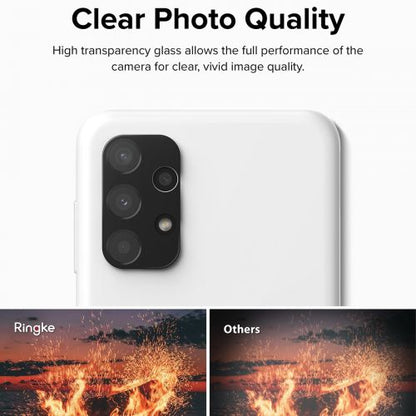 Ringke Galaxy A13 4G kamera apsauga Full Cover stiklas package (3 pcs), juoda spalva