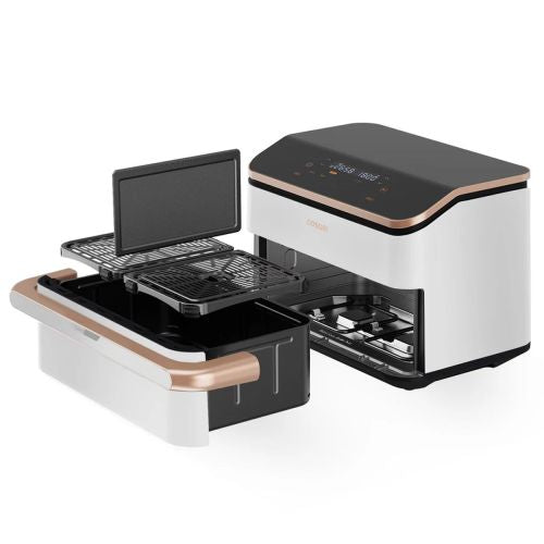 Cosori Dual Blaze TwinFry Smart karšto oro gruzdintuvė 10L CAF-TF101S-WEUR, balta spalva