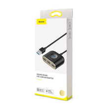 Baseus HUB Square round 4in1 USB adapteris USB3.0*1 + USB2.0*3 1m (CAHUB-AY01), juoda spalva
