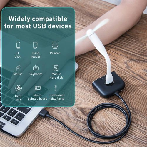 Baseus HUB Square round 4in1 USB adapteris USB3.0*1 + USB2.0*3 1m (CAHUB-AY01), juoda spalva