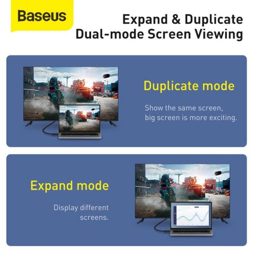 Baseus Video laidas High definition Series HDMI To HDMI 4K 60 Hz, 3D HDR, 18 Gbps, 1m (CAKGQ-A01), juoda spalva