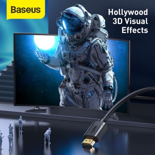 Baseus Video laidas High definition Series HDMI To HDMI 4K 60 Hz, 3D HDR, 18 Gbps, 1m (CAKGQ-A01), juoda spalva