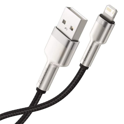 Baseus Lightning Cafule Series Metal duomenų laidas 2.4A 0.25m, juoda spalva