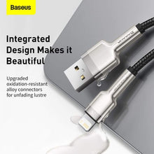 Baseus Lightning Cafule Series Metal duomenų laidas 2.4A 0.25m, juoda spalva