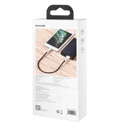 Baseus Lightning Cafule Series Metal duomenų laidas 2.4A 0.25m, juoda spalva