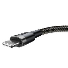 Baseus Lightning Cafule laidas 2.4A 0.5m + (CALKLF-AG1), juoda / pilka spalva
