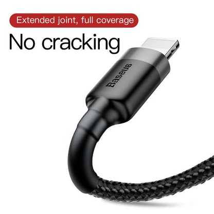 Baseus Lightning Cafule laidas 2.4A 0.5m + (CALKLF-AG1), juoda / pilka spalva