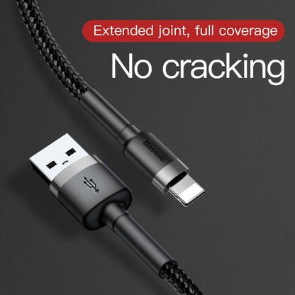 Baseus Lightning Cafule laidas 2.4A 0.5m + (CALKLF-AG1), juoda / pilka spalva