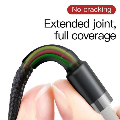 Baseus Lightning Cafule laidas 2.4A 0.5m + (CALKLF-AG1), juoda / pilka spalva