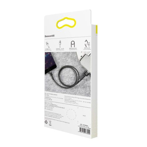 Baseus Lightning Cafule laidas 2.4A 0.5m + (CALKLF-AG1), juoda / pilka spalva