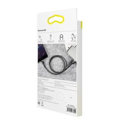 Baseus Lightning Cafule laidas 2.4A 0.5m + (CALKLF-AG1), juoda / pilka spalva