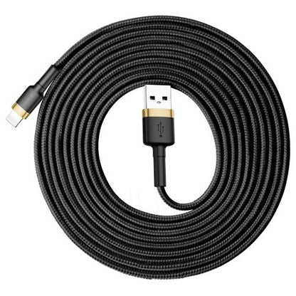 Baseus Lightning Cafule laidas 2A, 3m / (CALKLF-RV1), juoda / auksinė spalva