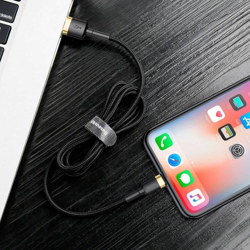 Baseus Lightning Cafule laidas 2A, 3m / (CALKLF-RV1), juoda / auksinė spalva