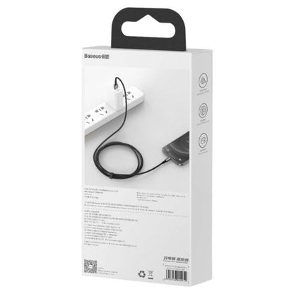 Baseus Lightning Tungsten series laidas 2.4A, 1m (CALWJ-01), juoda spalva