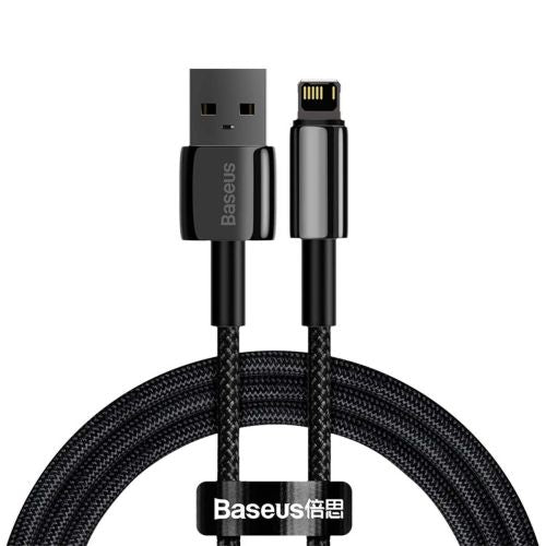 Baseus Lightning Tungsten series laidas 2.4A, 1m (CALWJ-01), juoda spalva