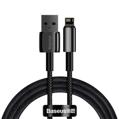 Baseus Lightning Tungsten series laidas 2.4A, 1m (CALWJ-01), juoda spalva