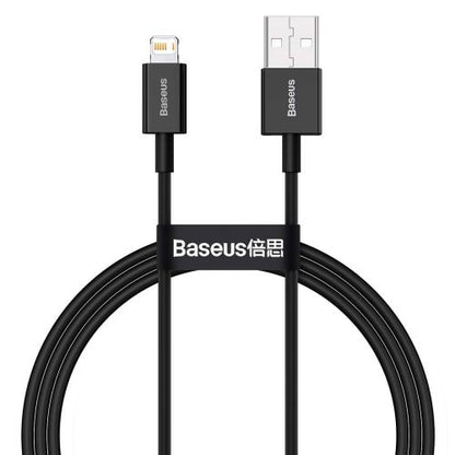 Baseus Lightning Superior Series laidas, greitasis įkrovimas, Data 2.4A, 1m (CALYS-A01), juoda spalva