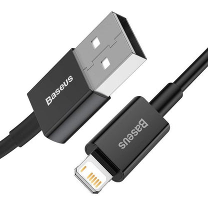 Baseus Lightning Superior Series laidas, greitasis įkrovimas, Data 2.4A, 1m (CALYS-A01), juoda spalva