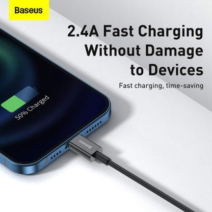 Baseus Lightning Superior Series laidas, greitasis įkrovimas, Data 2.4A, 1m (CALYS-A01), juoda spalva